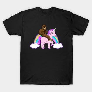 Bigfoot Riding A Unicorn T-Shirt